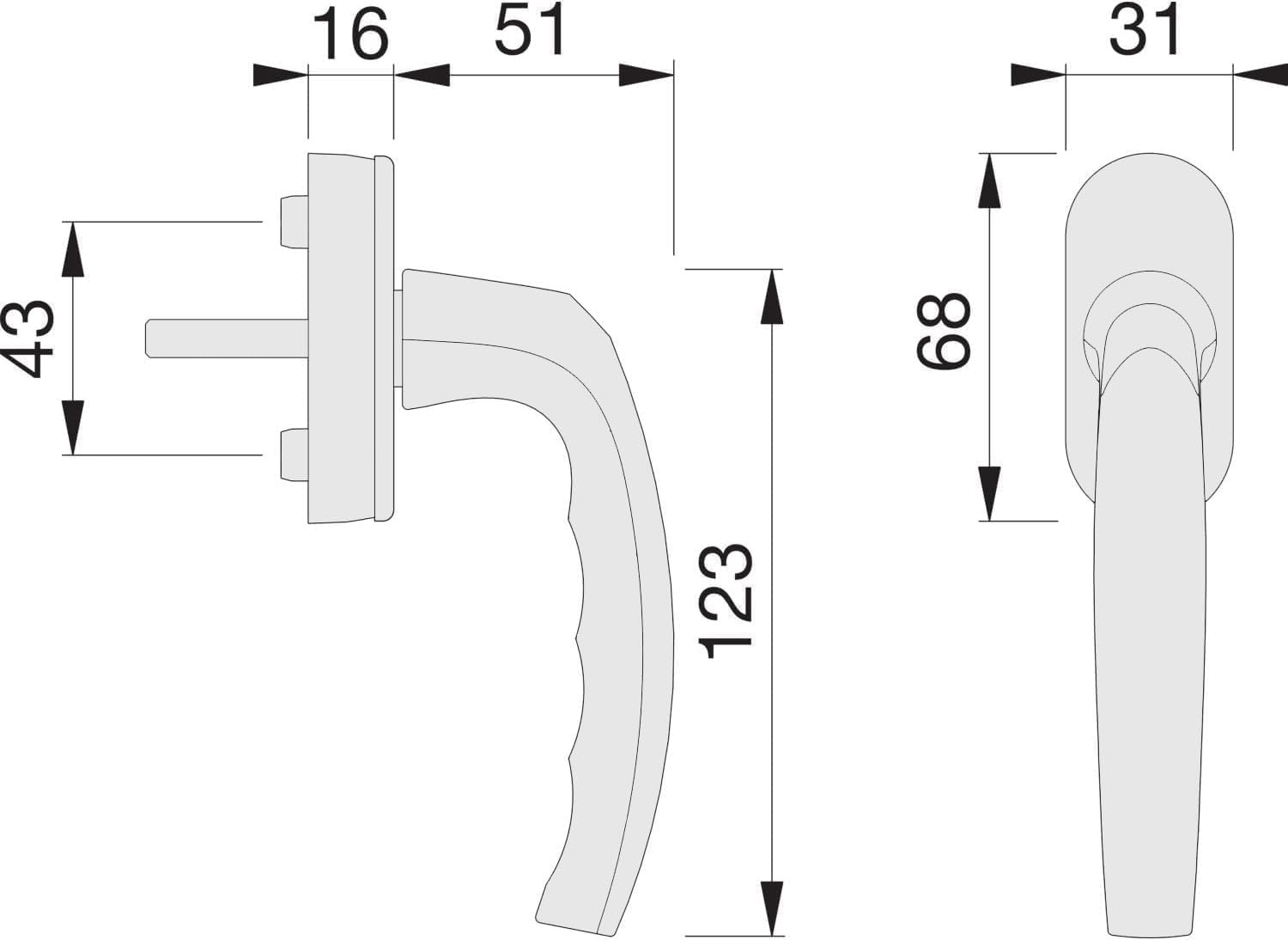Maniglia per Finestra Bianca con Apertura 360 Gradi - Maniglia per Porta Finestra - Maniglia Infissi Bianca