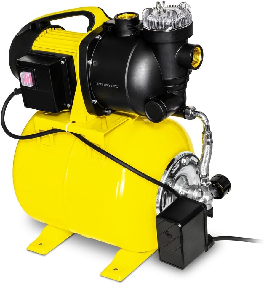 TROTEC TGP 1025 EF - Pompa con prefiltro, 3500 l/h, 1000 W, 30 m, risparmio energetico, auto-arresto, approvvigionamento idrico industriale, irrigazione