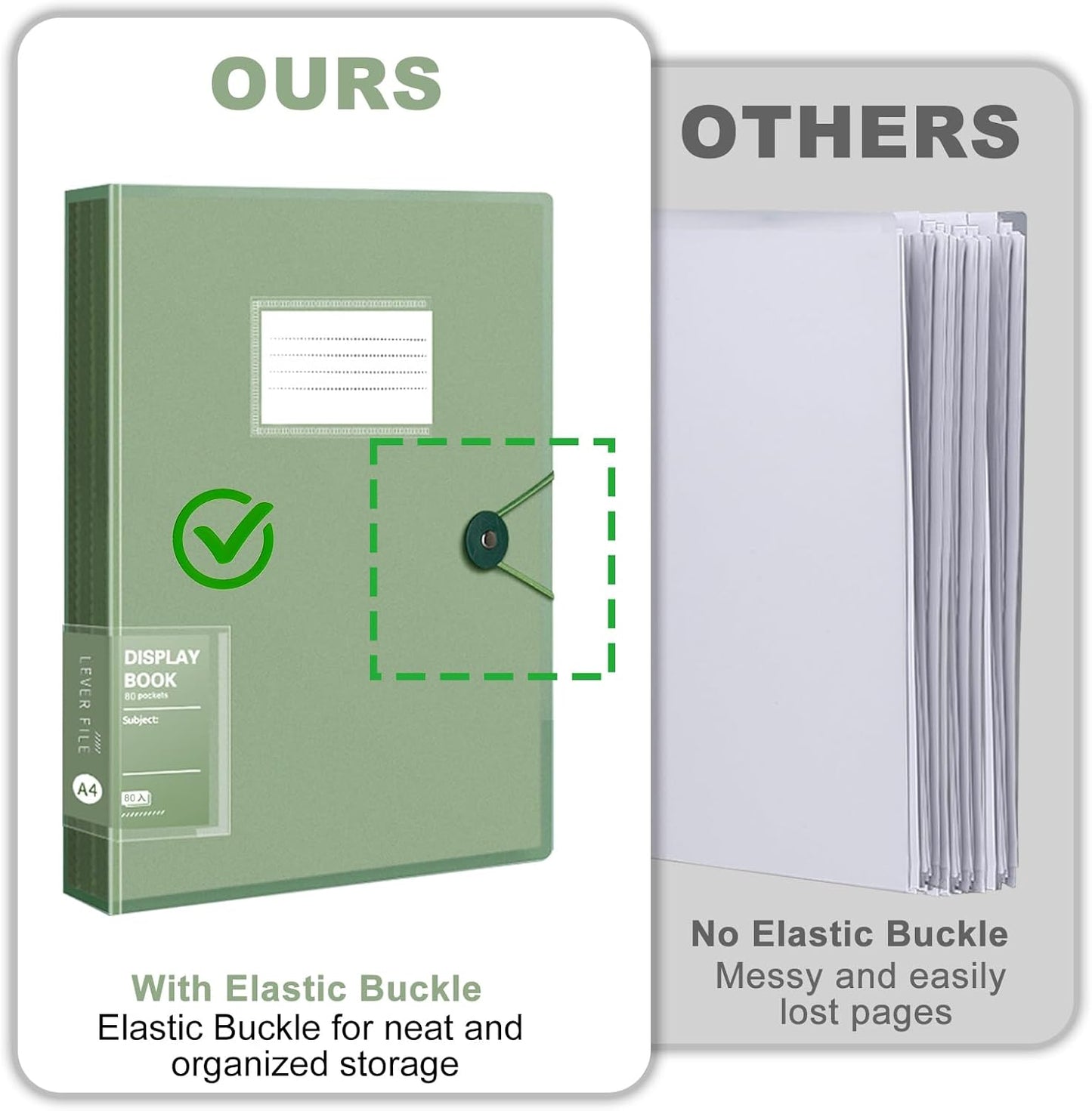 A4 Display Book with Clear Pockets Folder with Sleeves Project Folder for Individuals, Office, and Home
