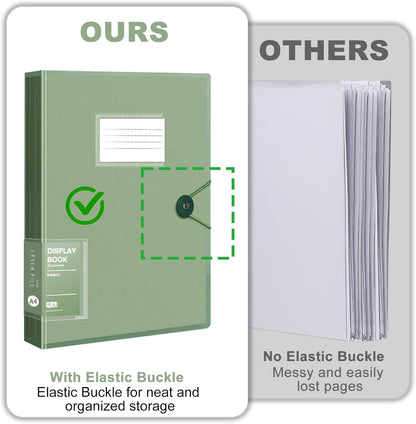 A4 Display Book with Clear Pockets Folder with Sleeves Project Folder for Individuals, Office, and Home