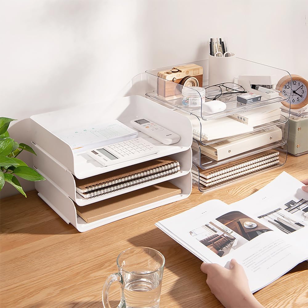 4-tier stackable A4 document tray, letter tray organiser, desk tidy