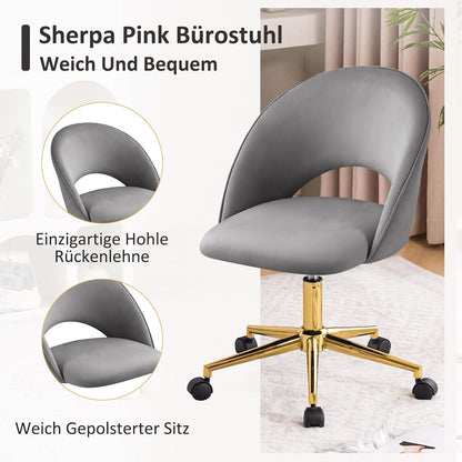 Bürostuhl mit goldenem Gestell Schreibtischstuhl Schminktischstuhl