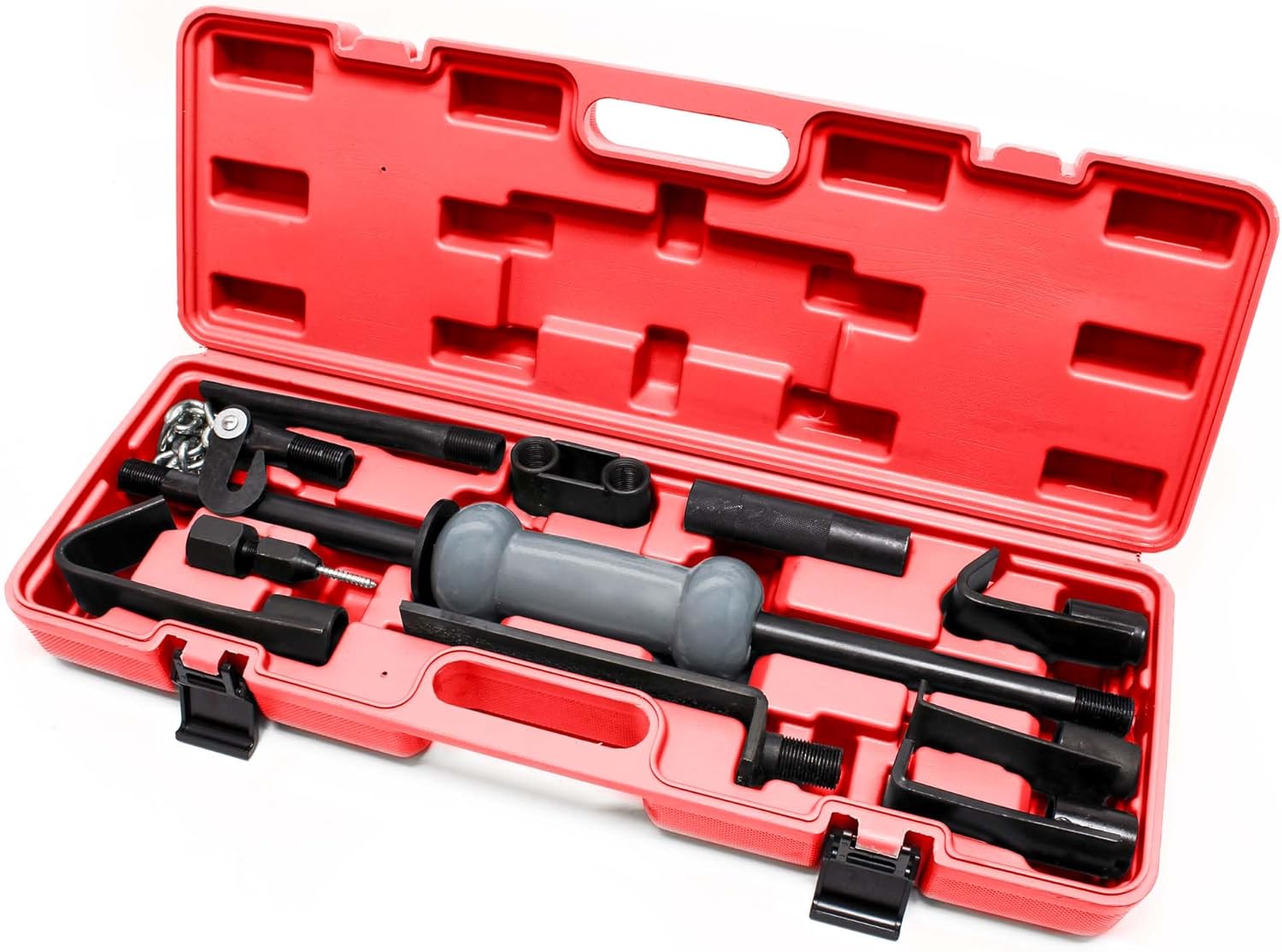 Set universale 11 pezzi per riparazione carrozzeria con martello scorrevole per ammaccature