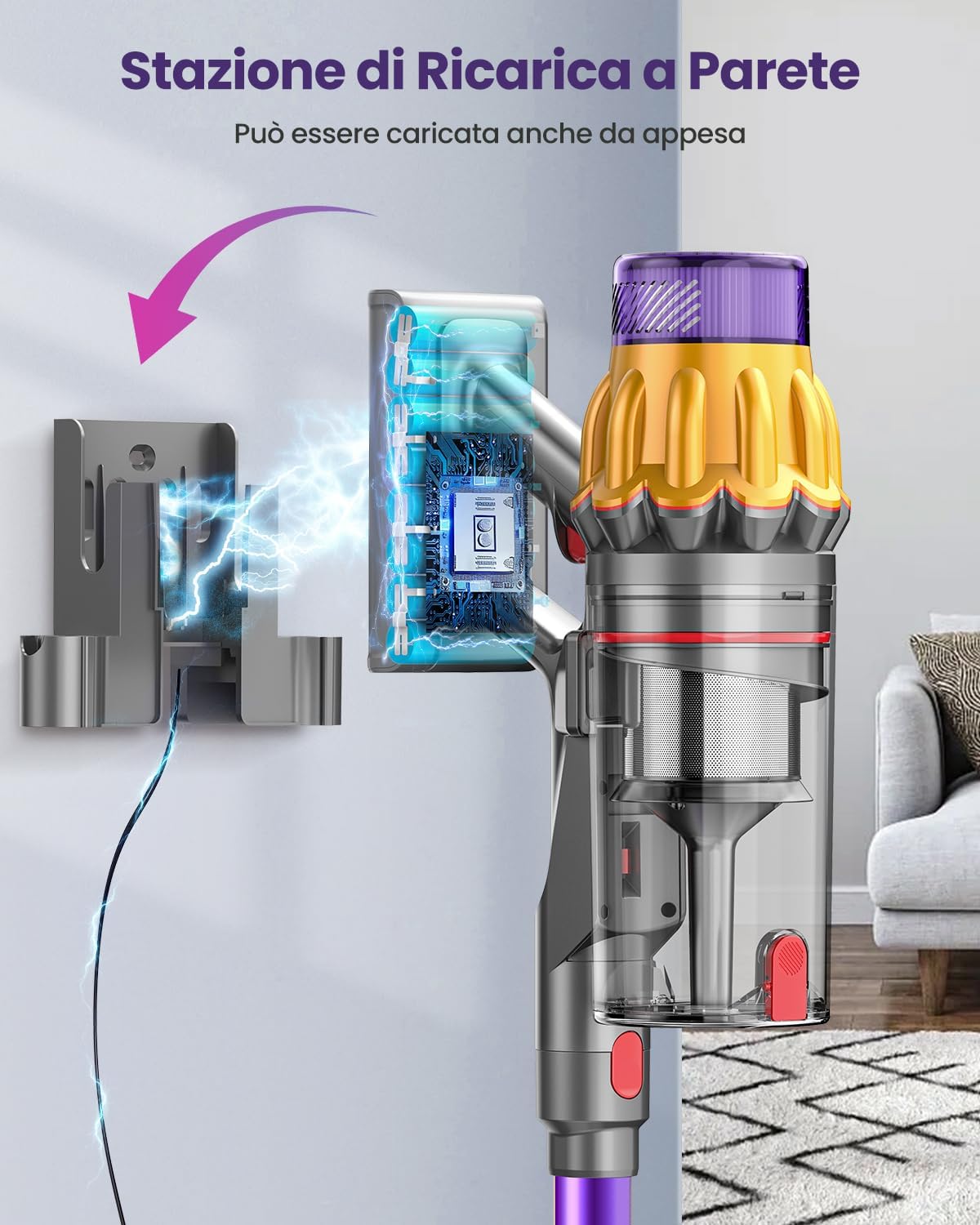 Aspirapolvere Senza Fili con 2 Batterie, 150 Min/600W/ 55KPA/2.0L Scopa Elettrica Senza Fili Potente, Touch Intelligente, Filtro a 11 Stadi, Spazzola Anti-Groviglio per Pavimenti/Tappeti/Peli Animali