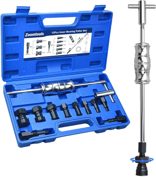 12 Pezzi, 8-32 mm, Kit di estrattori per Cuscinetti Interni per Fori ciechi, con Martello Scorrevole e pinze espandibili, per Auto e Moto