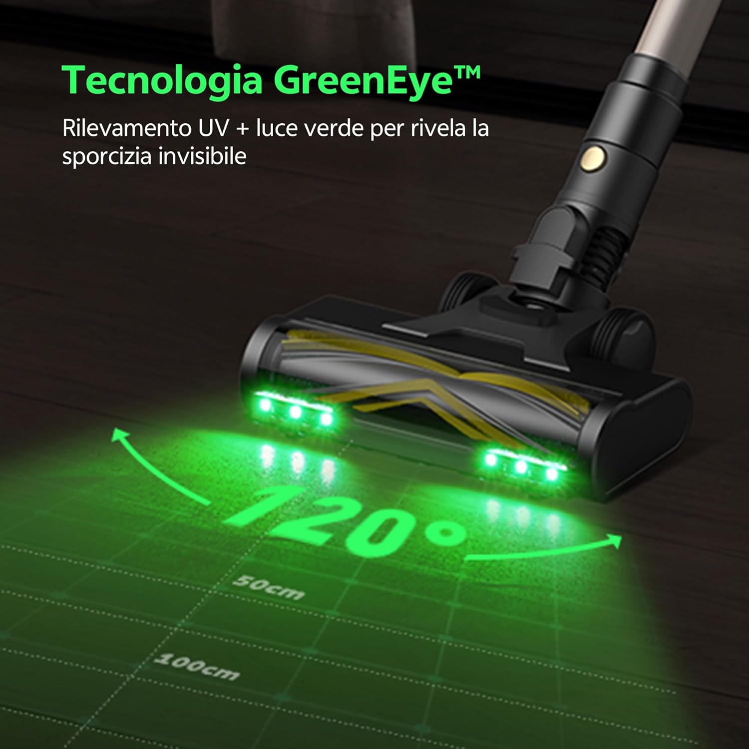 Ultenic Aspirapolvere Senza Fili, 50KPa/65 Min Scopa Elettrica Senza Fili, Aspirapolvere Potente con Tubo Telescopica, Autoportante, Tecnologia GreenEye, per Tappeti/Pavimenti/Peli di Animali