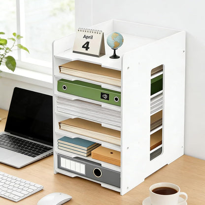 Dokumentenablage A4 Schreibtisch-Organizer Ablagebox Bürobedarf PVC Büro-Organizer