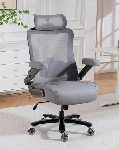 Office chair with lumbar support & headrest, load capacity up to 350 kg