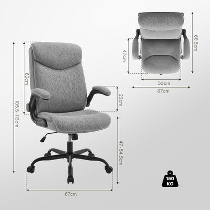 Bürostuhl ergonomisch Computerstuhl mit hochklappbarer Armlehne
