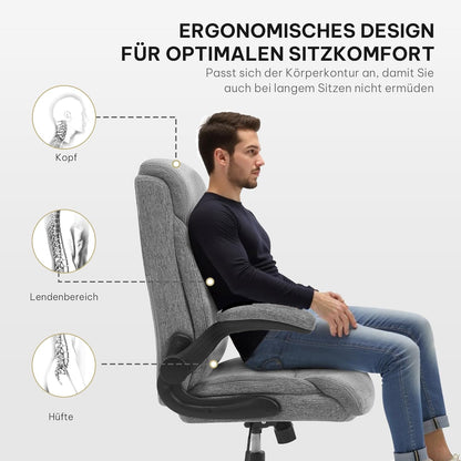 Bürostuhl ergonomisch Computerstuhl mit hochklappbarer Armlehne