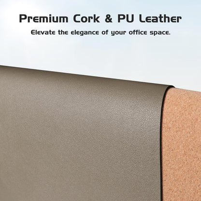 Cork Desk Mat, Reversible Desk Pad with Natural Cork & PU Leather, Mouse Pad/Table Protector Brown