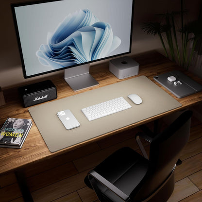 Cork Desk Mat, Reversible Desk Pad with Natural Cork & PU Leather, Mouse Pad/Table Protector Brown