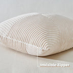 Lot de 2 housses de coussin en velours côtelé crème 40 x 40 cm