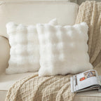 Lot de 2 housses de coussin blanches 40 x 40 cm