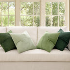 Lot de 4 housses de coussin en velours côtelé vert 40 x 40 cm