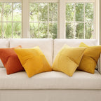 Lot de 4 housses de coussin en velours côtelé orange 40 x 40 cm