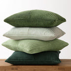 Lot de 4 housses de coussin en velours côtelé vert 40 x 40 cm