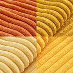 Lot de 4 housses de coussin en velours côtelé orange 40 x 40 cm