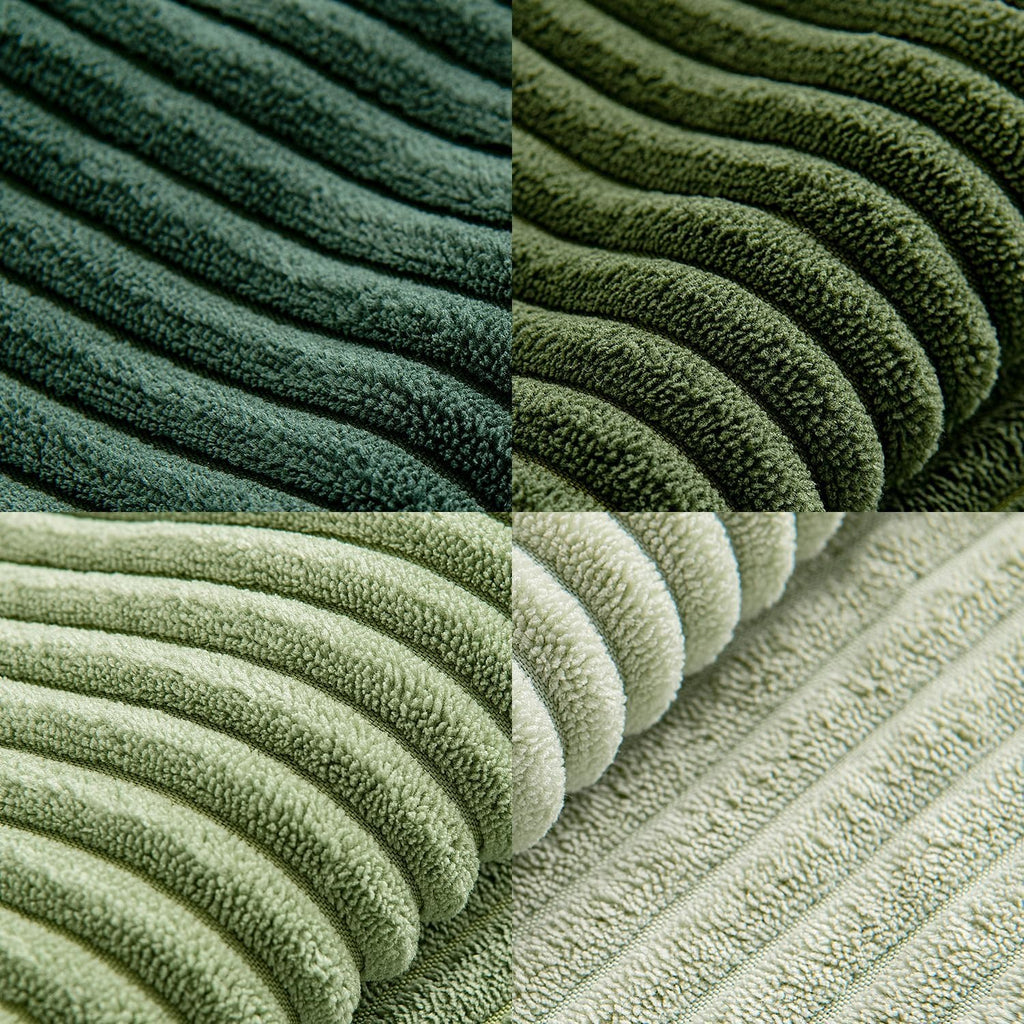 Lot de 4 housses de coussin en velours côtelé vert 40 x 40 cm