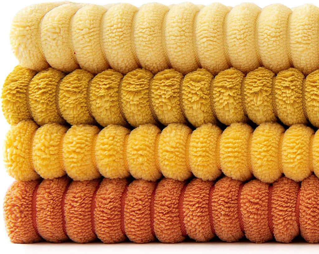 Lot de 4 housses de coussin en velours côtelé orange 40 x 40 cm
