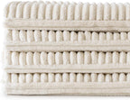 Lot de 4 housses de coussin en velours côtelé beige 40 x 40 cm
